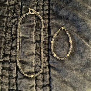 EUC Brighton Silver and Pearl Necklace and Bracelet